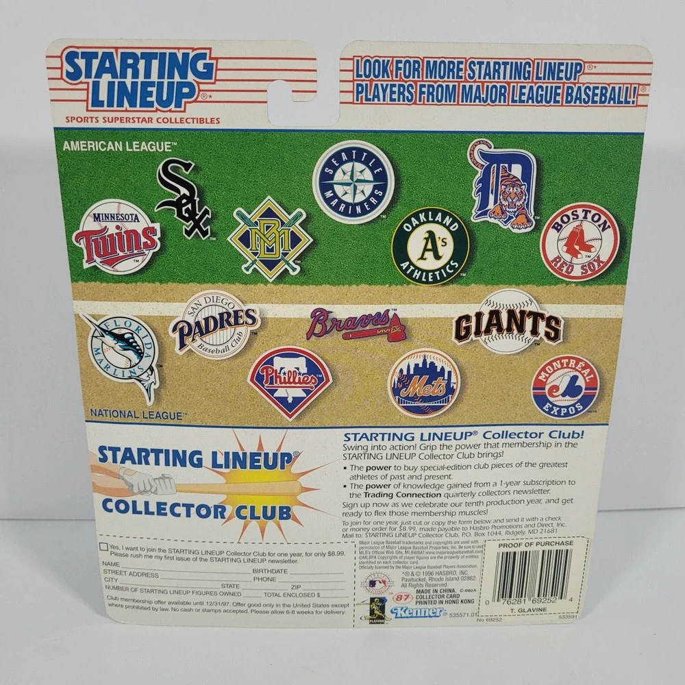 1997‎ Starting Lineup Tom Glavine Atlanta Braves 10th Year Edition Figure & Card